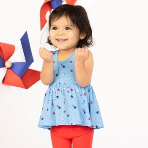 Magnetic Me Red white & Bluetiful Modal Top and Shorts Set